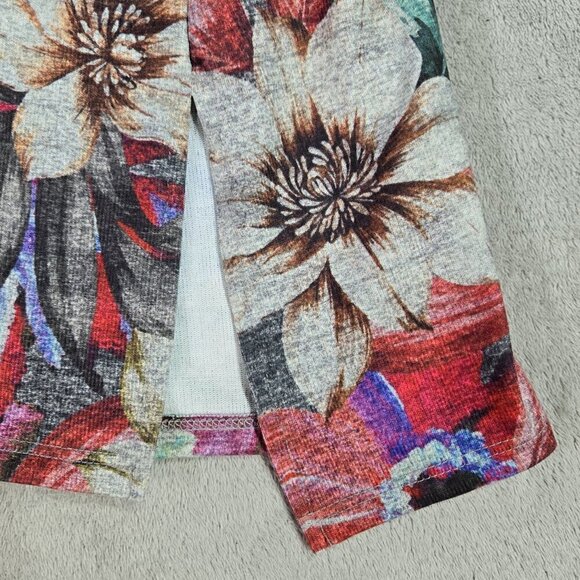 Soft Surroundings First Bloom Tunic Top Heather Gray Multicolor Floral PETITE - Picture 6 of 10